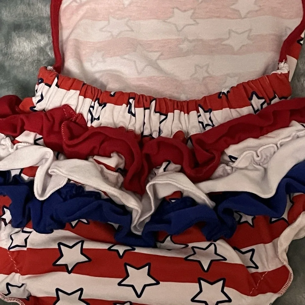 Americana Flag July 4th-memorial/labor Day-1 Piece Outfit Toddler  12-18 Mo K161